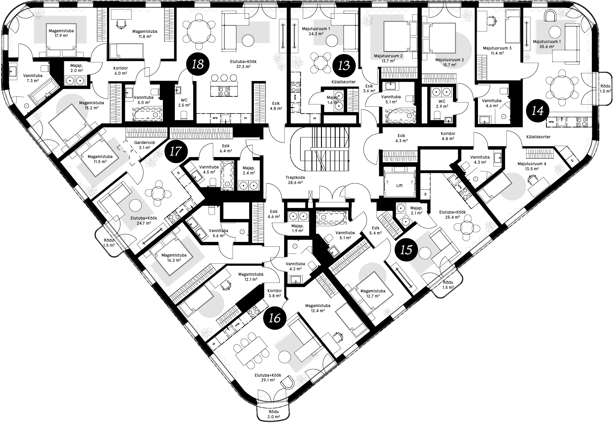 Floor plan - Korter 16