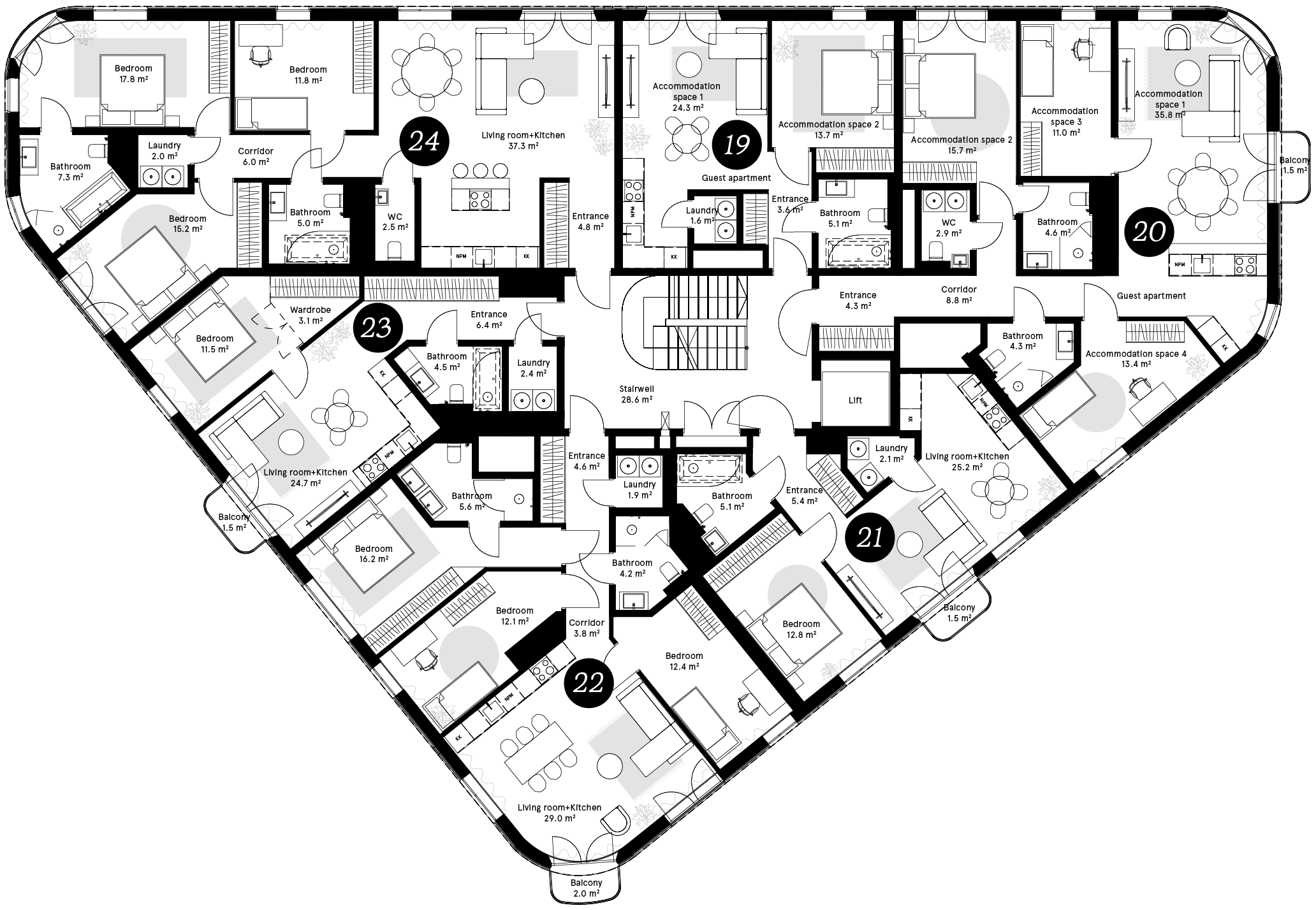 Floor plan - Apartment 22