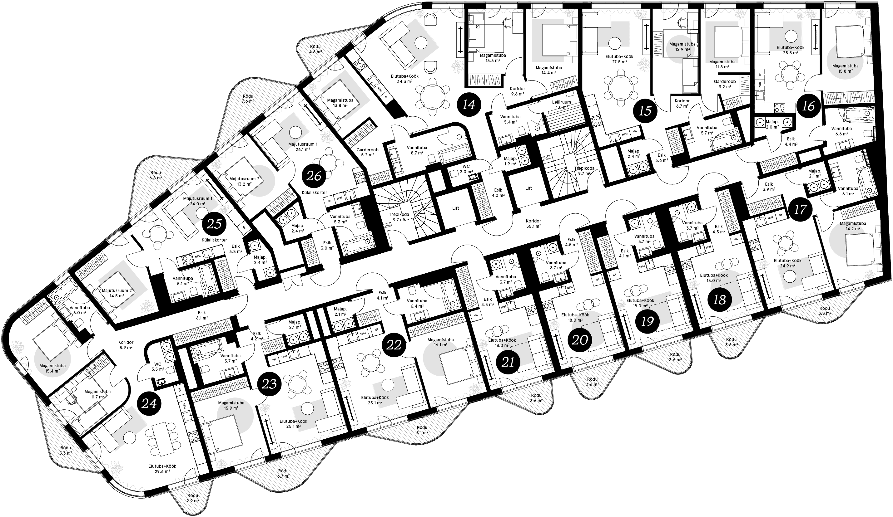 Floor plan - Korter 22