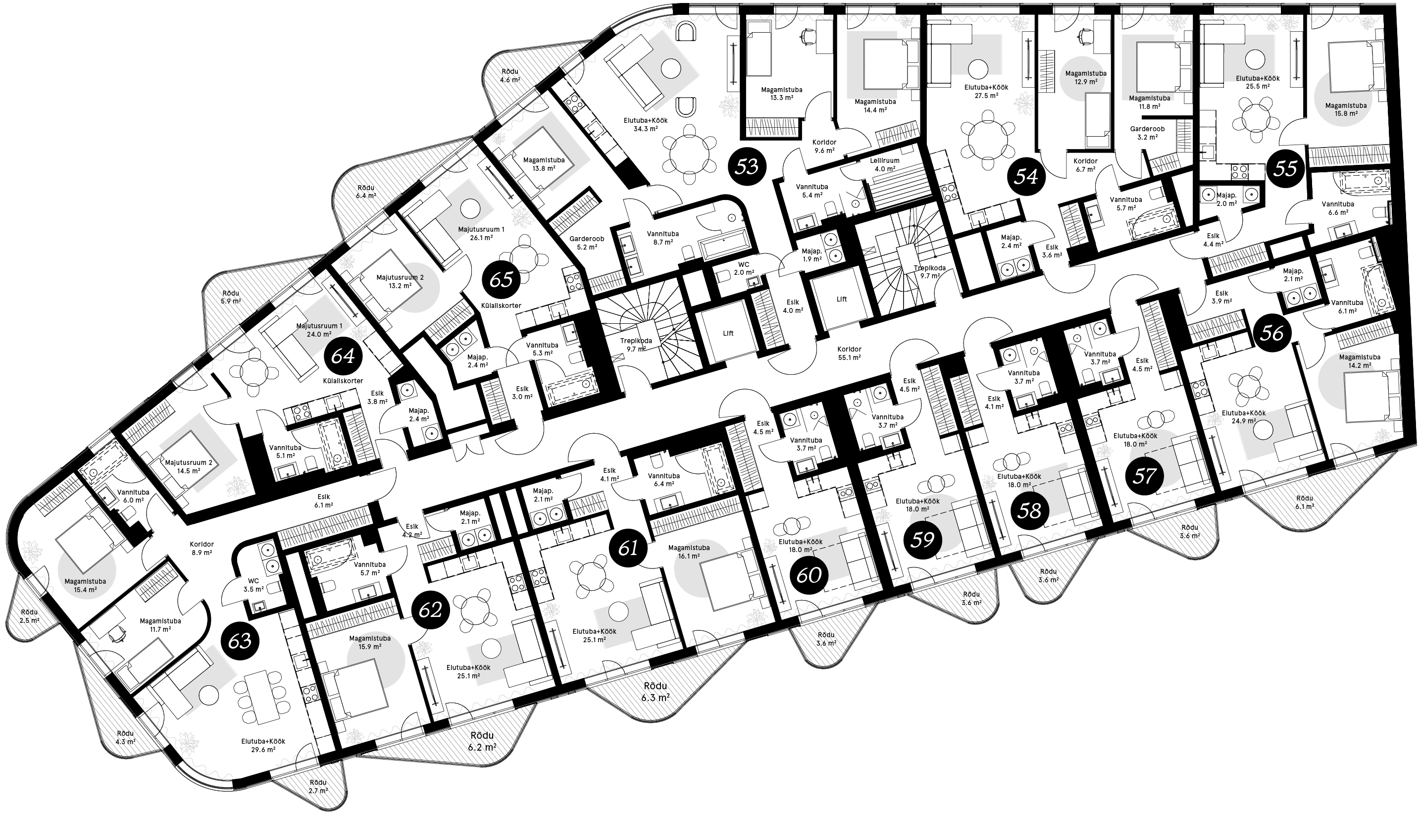 Floor plan - Korter 53