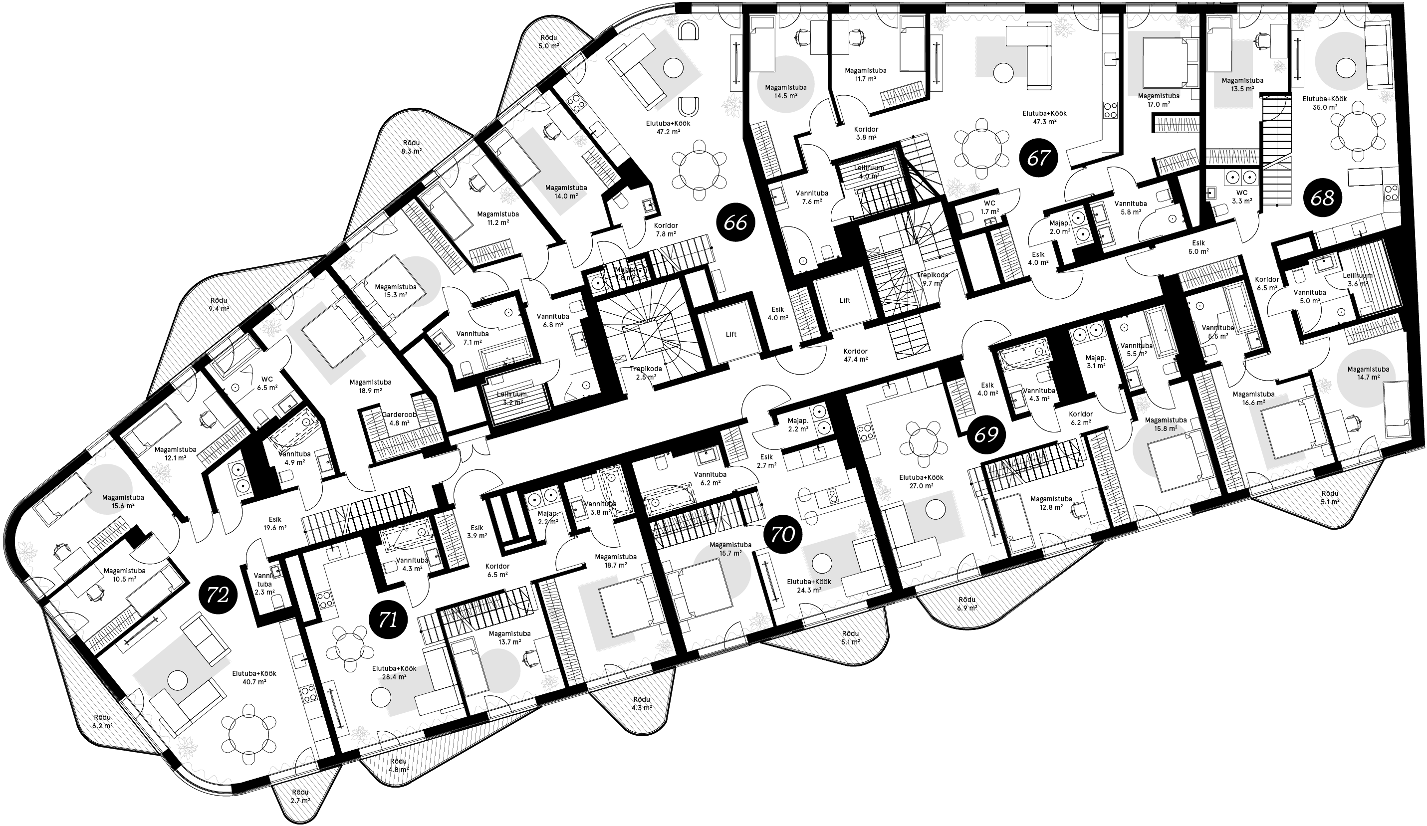 Floor plan - Korter 71